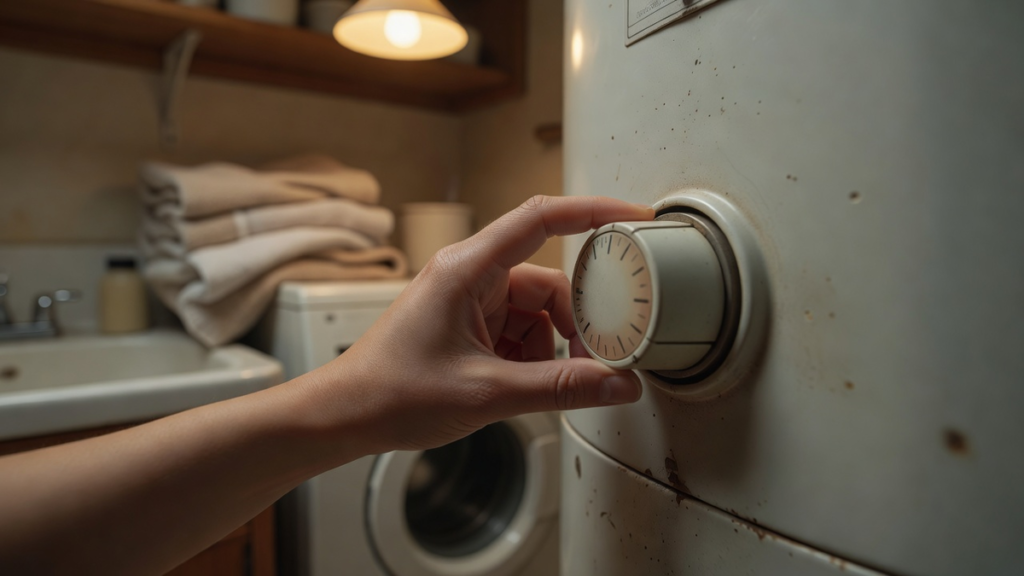 Réglage du thermostat d'un chauffe-eau autour de 55 à 60 degrés