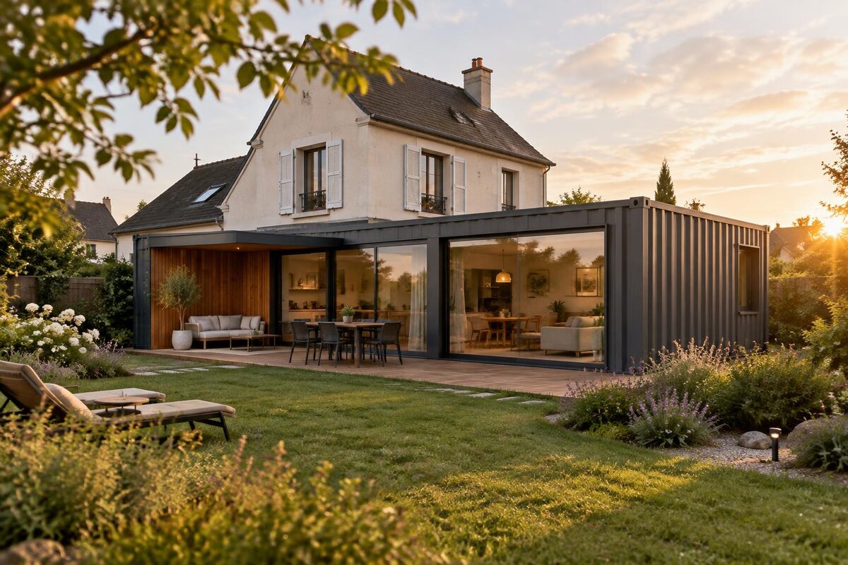 Extension de maison en container : design et confort